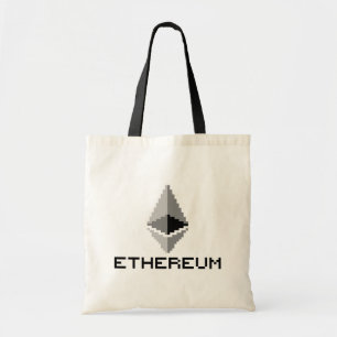 Bolsa Tote Sacola de 8 bits do logotipo   de Ethereum ETH