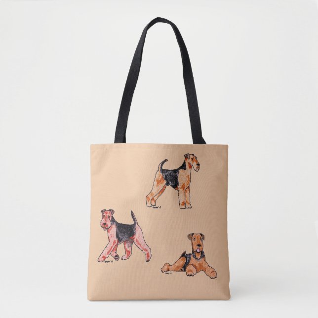 Bolsa Tote Sacola de Airedale Terrier (Frente)