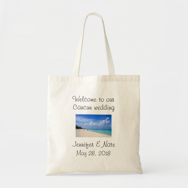 Bolsa Tote Sacola de boas-vindas ao casamento de destino (Frente)