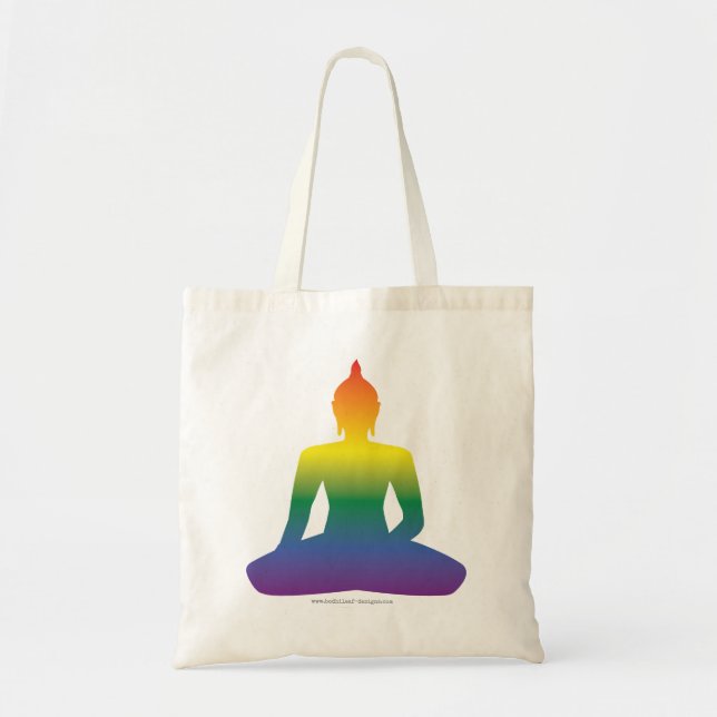 Bolsa Tote Sacola de Buddha do arco-íris (Frente)