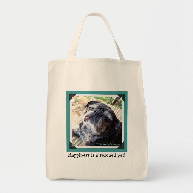 Bolsa Tote Sacola de Bumblesnot: A felicidade é um animal de (Frente)