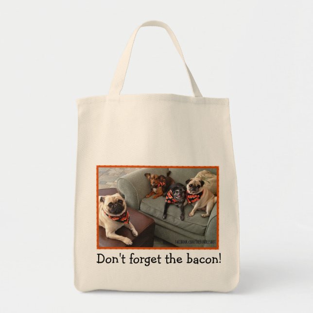 Bolsa Tote Sacola de Bumblesnot: Não esqueça o bacon! (Frente)