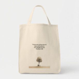 Bolsa Tote Sacola de Compras Cristã Mateus 11:28 Sacola de