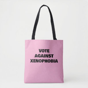 Bolsa Tote Sacola de Compras Vote Contra a Xenofobia