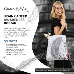 Bolsa Tote Sacola de conscientização sobre câncer cerebral