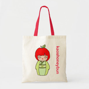 Bolsa Tote Sacola de Kokeshi Apple