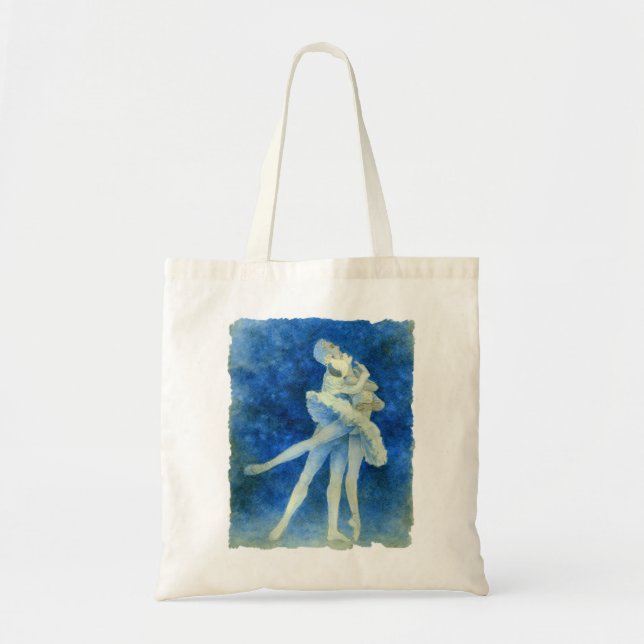 Bolsa Tote Sacola de Lago Pas de Deux swan (Frente)