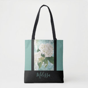 Bolsa Tote Sacola de mão de hortênsia branca