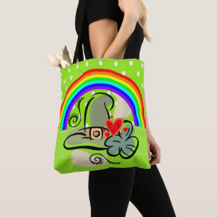 Bolsa Tote Sacola de Mão Dia de São Patrício Arco-íris