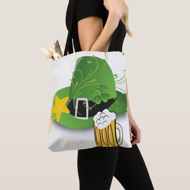 Bolsa Tote Sacola de Mão Dia de São Patrício Cerveja (Close Up)