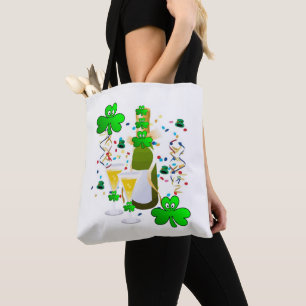 Bolsa Tote Sacola de Mão Dia de São Patrício Trevo Vinho