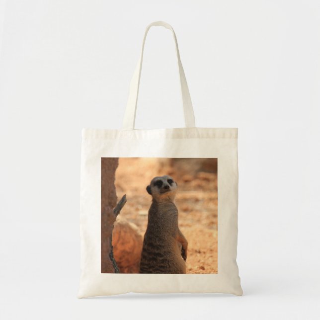 Bolsa Tote Sacola de Meerkat do peekaboo, bebês do jardim (Frente)