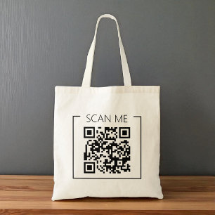 Bolsa Tote Sacola de Negócios Minimalista QR Code Scan Me