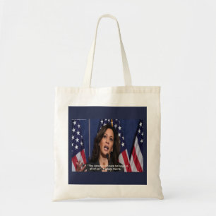 Bolsa Tote Sacola de orçamento com citação de Kamala Harris &