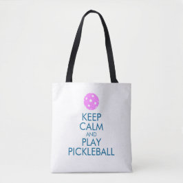 Bolsa Tote Sacola de Pickleball - mantenha a calma e o jogo
