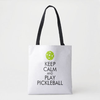 Bolsa Tote Sacola de Pickleball - mantenha a calma e o jogo