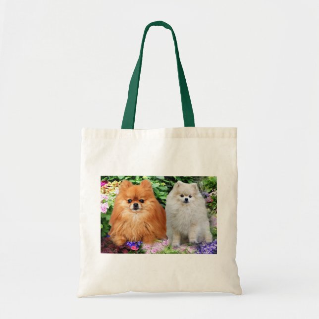 Bolsa Tote Sacola de Pomeranians (Frente)