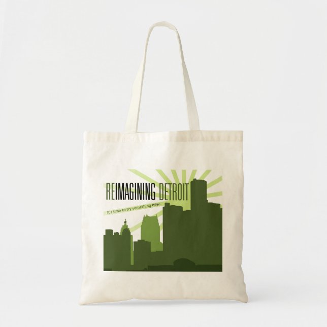 Bolsa Tote Sacola de Reimagining Detroit (Frente)