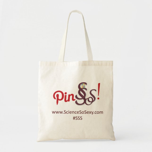 Bolsa Tote Sacola de ScienceSoSexy - Pin SSS (Frente)