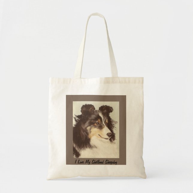 Bolsa Tote Sacola de Sheltie (Frente)