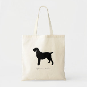 Bolsa Tote Sacola de Spinone Italiano (silhueta preta)