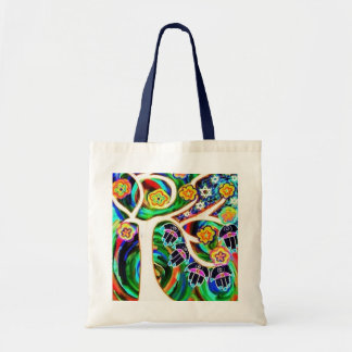 Bolsa Tote Sacola de Tallit - árvore de marfim do AZUL de