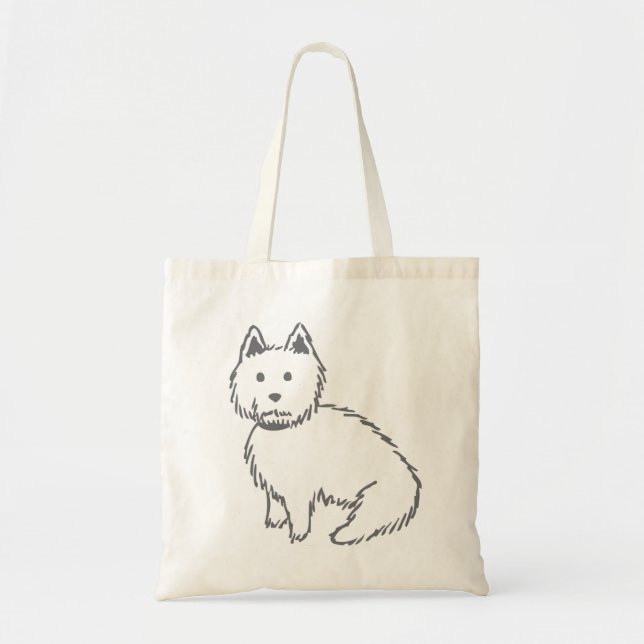 Bolsa Tote Sacola de Westie (Frente)