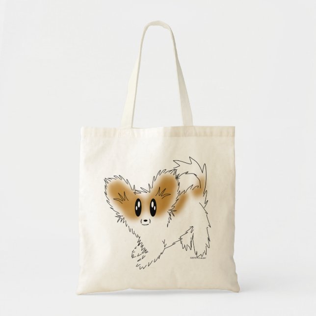 Bolsa Tote Sacola desalinhado bonito do cão de filhote de (Frente)