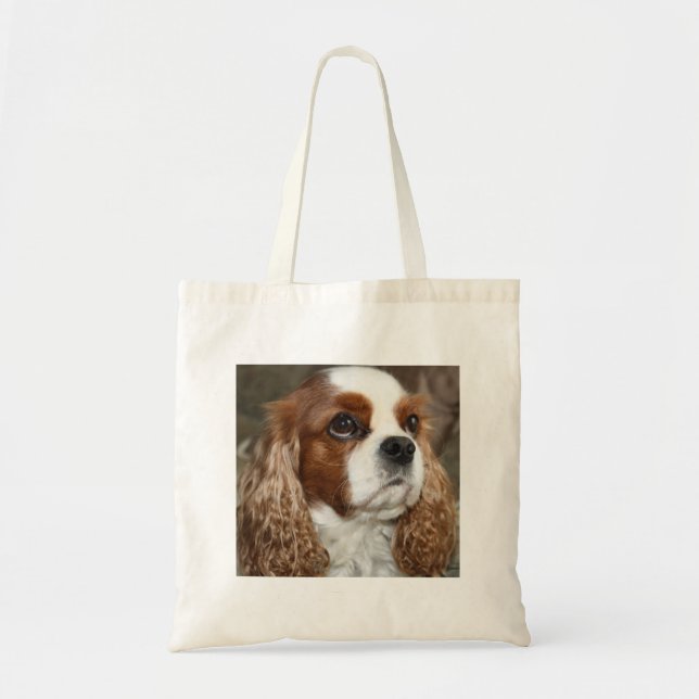 Bolsa Tote Sacola descuidado do Spaniel de rei Charles (Frente)
