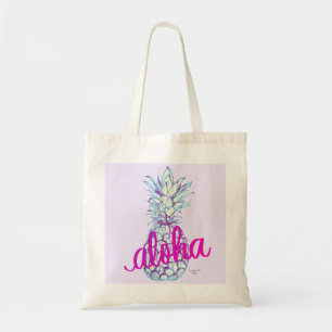 Bolsa Tote Sacola do abacaxi do roxo Aloha