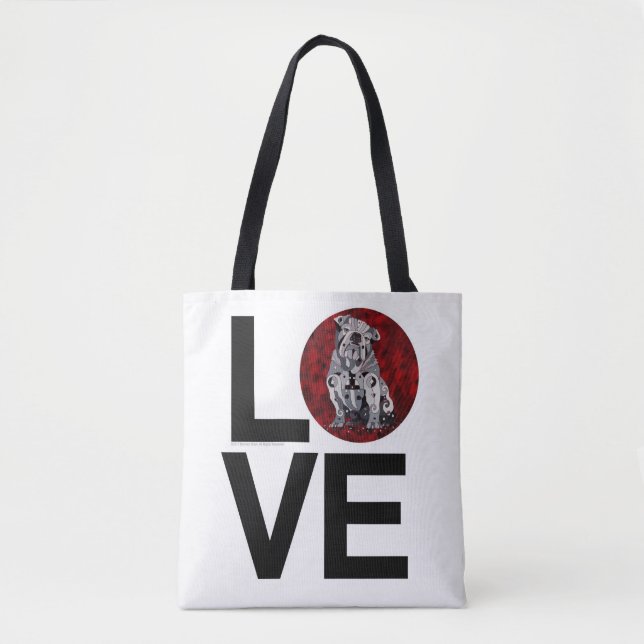 Bolsa Tote Sacola do amor do cão de Bull (Frente)