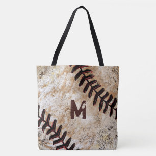 Bolsa Tote Sacola do basebol do número ou do monograma