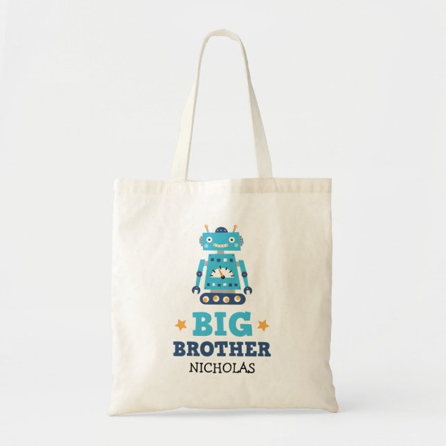 Bolsa Tote Sacola do big brother com robô retro (Frente)