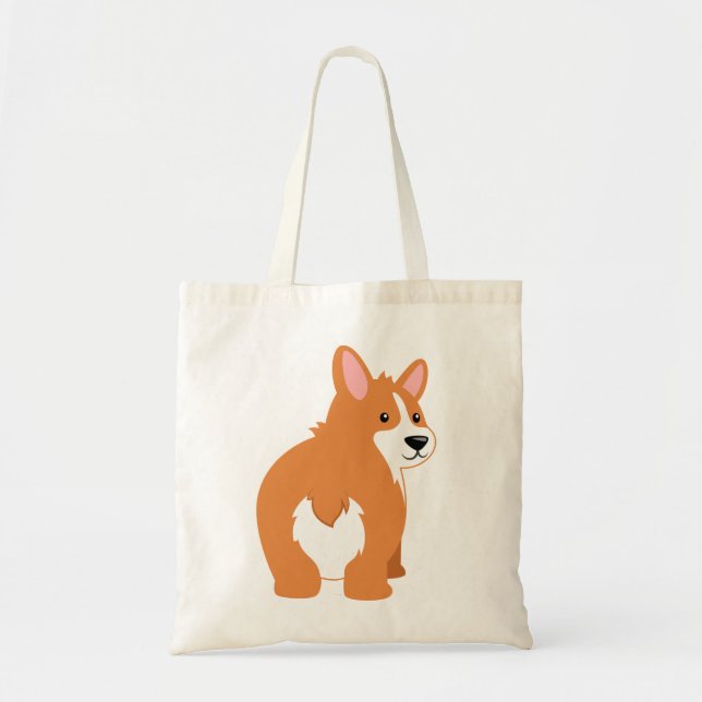 Bolsa Tote Sacola do bumbum do Corgi (Frente)