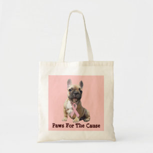 Bolsa Tote Sacola do cancro da mama do buldogue francês
