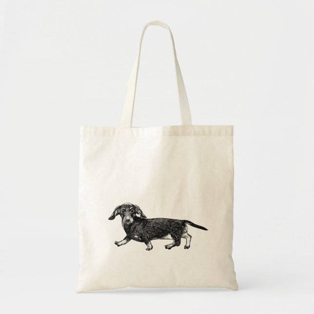 Bolsa Tote Sacola do cão - Dachshund (Frente)