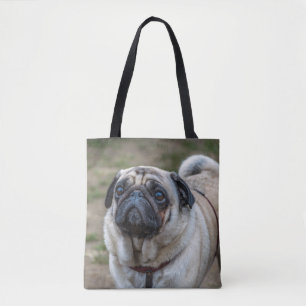 Bolsa Tote Sacola do cão do Pug