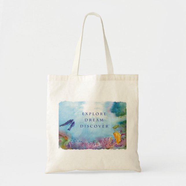 Bolsa Tote Sacola do casal do Snorkel (Frente)