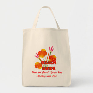 Bolsa Tote Sacola do casamento da noiva da praia