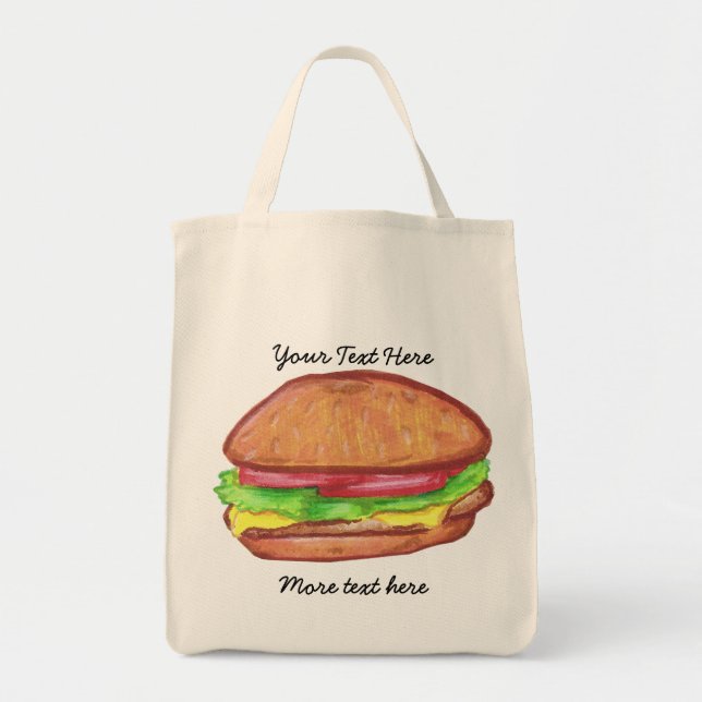 Bolsa Tote Sacola do cheeseburger (Frente)