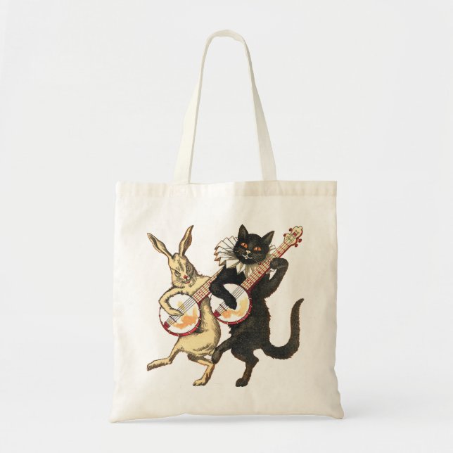 Bolsa Tote Sacola do coelho & do gato (Frente)