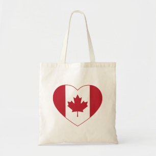 Bolsa Tote Sacola do coração da bandeira de Canadá