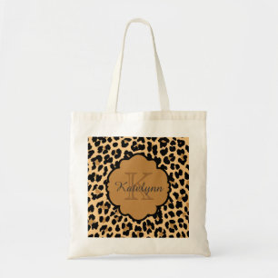 Bolsa Tote Sacola do costume do impressão do leopardo do
