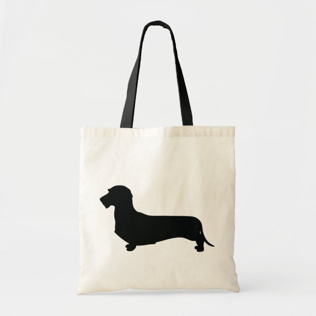 Bolsa Tote Sacola do Dachshund do cabelo do fio (Frente)