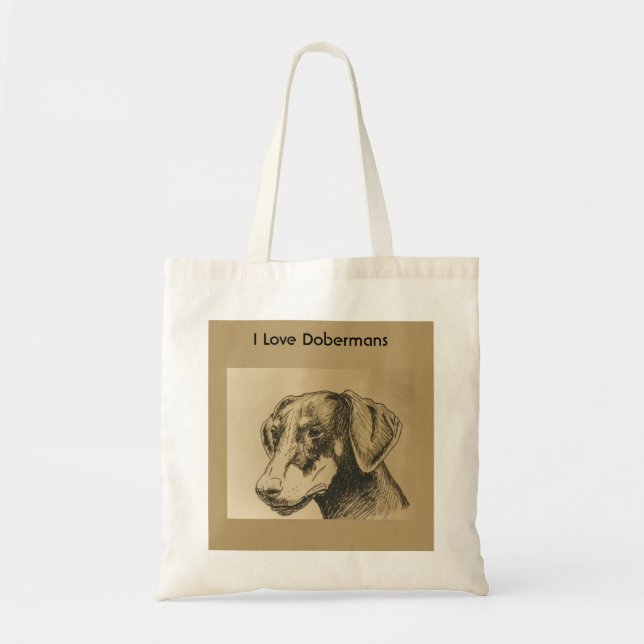 Bolsa Tote Sacola do Doberman (Frente)
