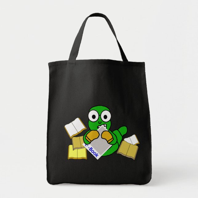 Bolsa Tote Sacola do eBook do leitor ávido (escura) (Frente)