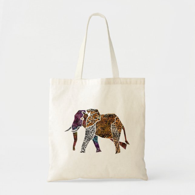Bolsa Tote Sacola do elefante de Bull do estilo de Batk (Frente)