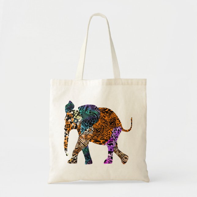 Bolsa Tote Sacola do elefante do bebê do estilo do Batik (Frente)