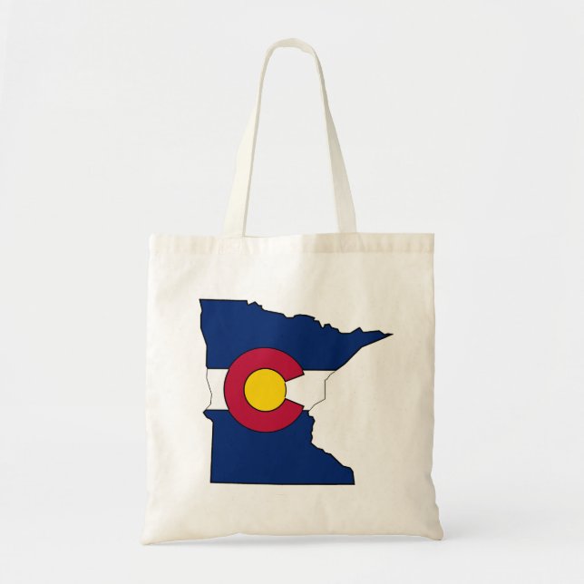 Bolsa Tote Sacola do esboço de Minnesota da bandeira de (Frente)