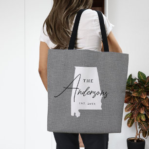 Bolsa Tote Sacola do estado do monograma da família de